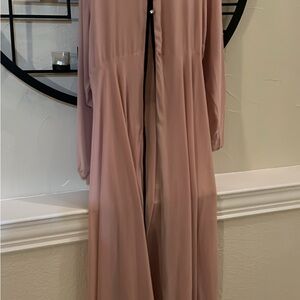 Elegant Pink Long Sleeve Dress